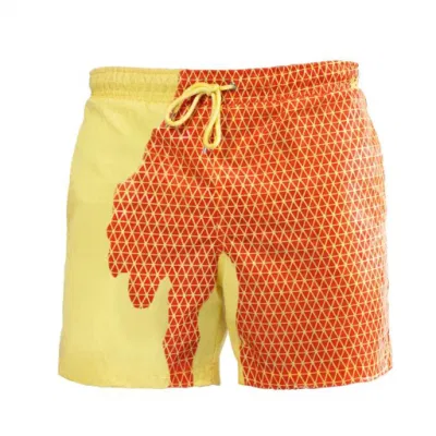 Pantalones cortos de playa mágicos que cambian de Color, bañadores de verano para hombre, traje de baño, pantalones cortos de baño de secado rápido, pantalón de playa